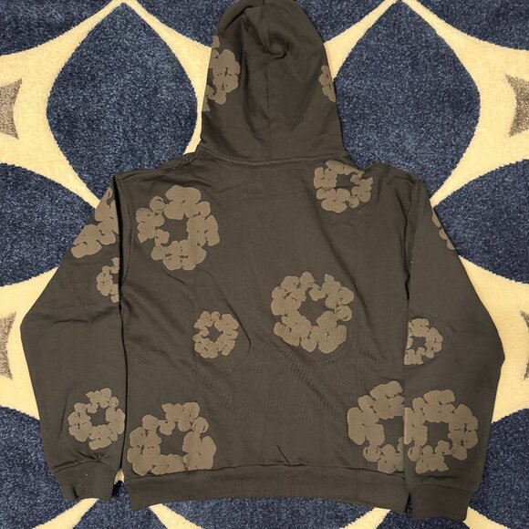 Denim Tears The Cotton Wreath Black Monochrome Hoodie Men’s Size S M or L - Picture 3 of 3